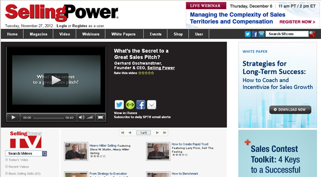 Selling Power Daily Report page