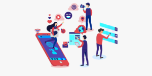 4 individuals working on different tasks with different technology surrounding them.