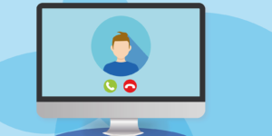 A computer screen displaying an incoming video call