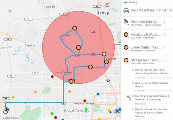 A map of routes to take on a map.