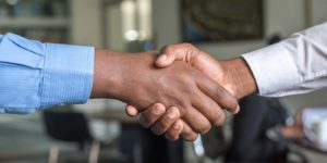 Two men shaking hands