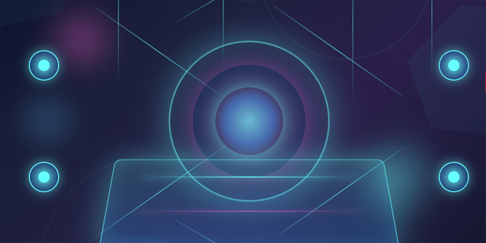 Five blue digitized bubbles