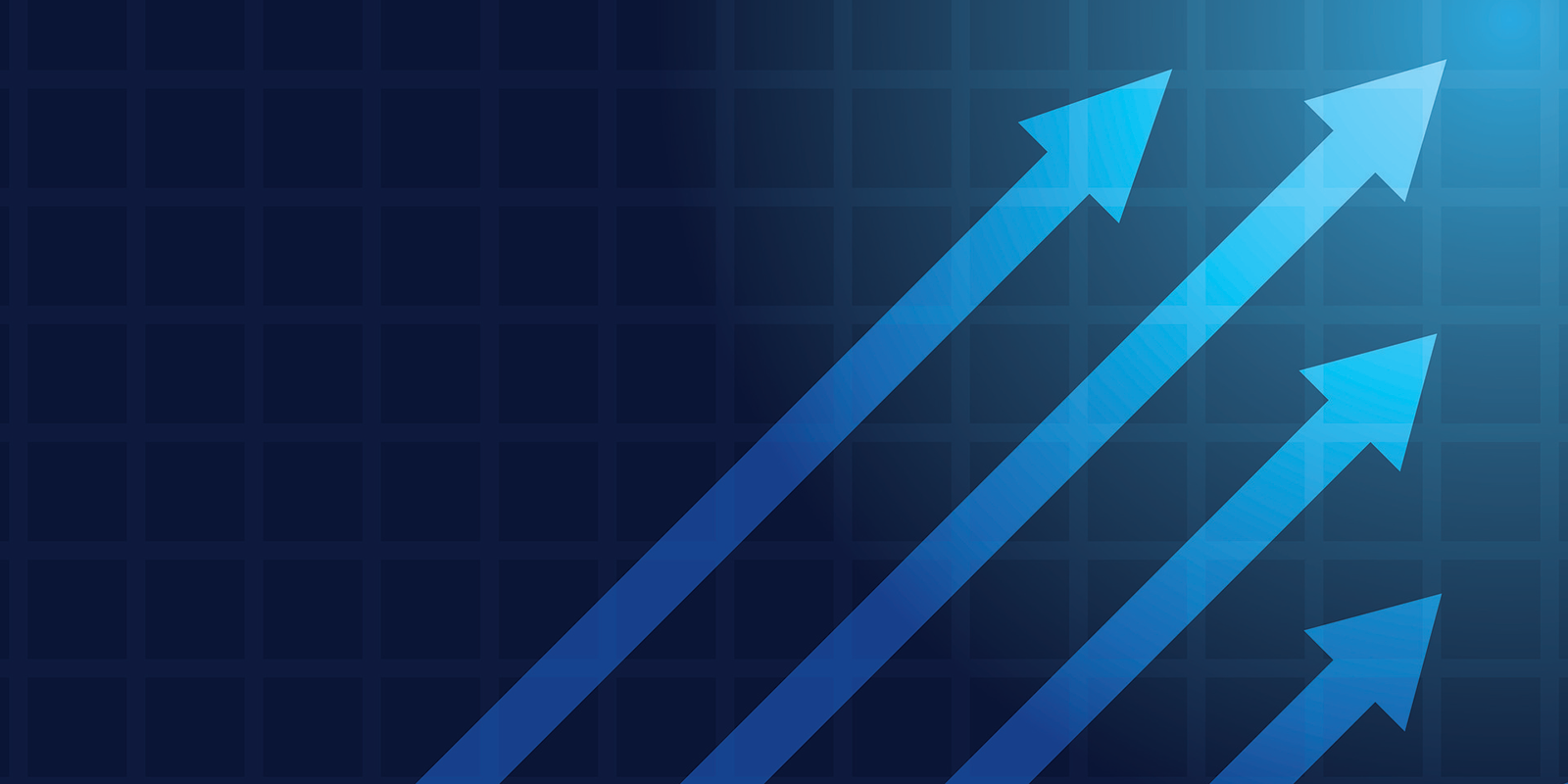 five blue arrows point up and to the right.